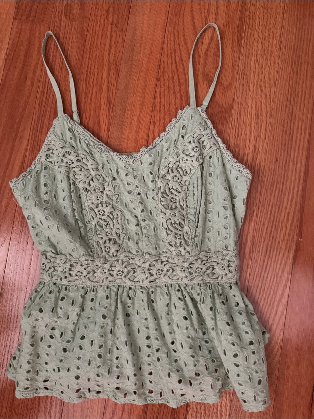 Green Flowy Tank Blouse